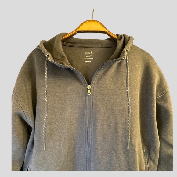 Old Navy Unisex Hoodie Size M Black Full Front Zip Pockets - Picture 7 of 12